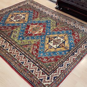 Afghan Kazak Carpet 193cm x 160cm Hand Knotted
