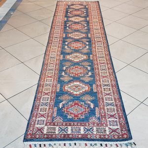 Afghan Kazak Ariana Carpet 306cm x 76cm Hand Knotted