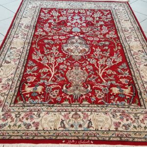Persian Isfahan Carpet 234cm x 158cm Hand Knotted Tree of Life Design
