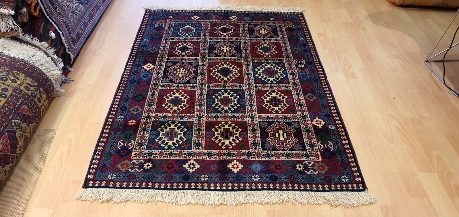 Very Fine Persian Yalemeh Carpet 150cm x 100cm Hand Knotted - Image 4