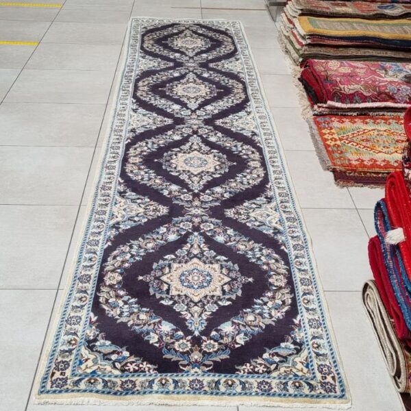 Persian Nain Carpet 424cm x 92cm Hand Knotted