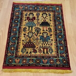 Very Fine Persian Khorasan Carpet 90cm x 66cm Hand Knotted