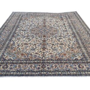 Persian Cream Kashan Carpet – 397cm x 291cm Hand-Knotted