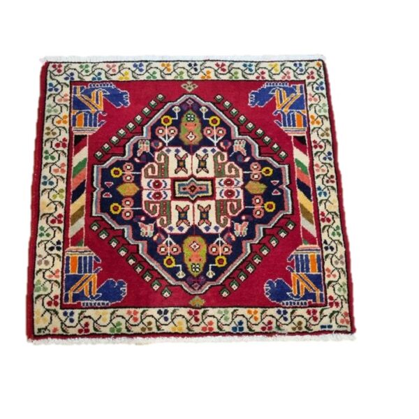 Very Fine Persian Qashqai Carpet 60cm x 60cm Hand Knotted