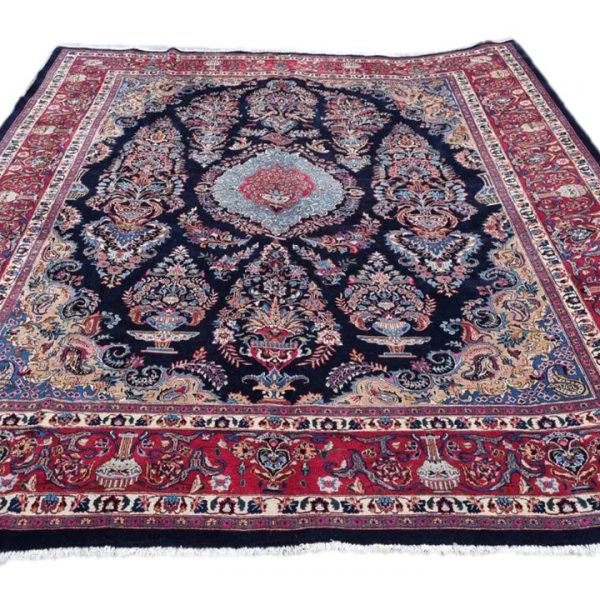 Persian Mashhad Carpet – 365cm x 302cm Hand-Knotted