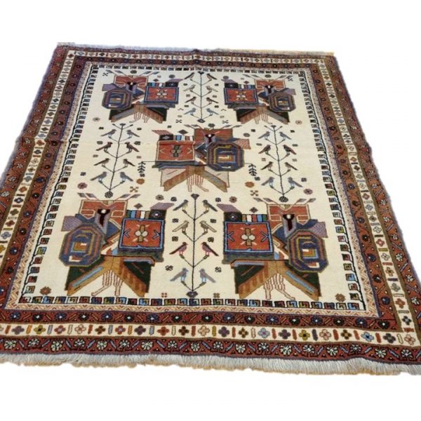 Very Fine Persian Afshar Carpet 150cm x 120cm Hand Knotted