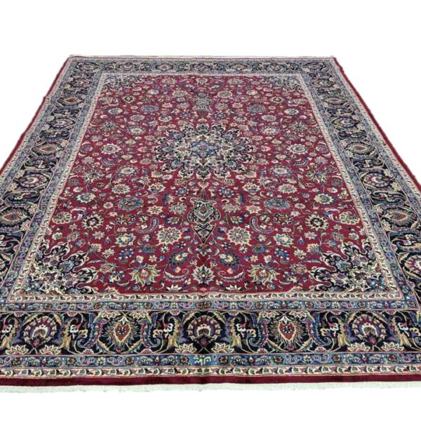 Very Fine Persian Mashhad Carpet – 377cm x 295cm Hand-Knotted