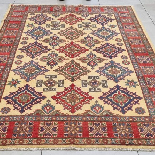 Afghan Kazak Carpet 244cm x 166cm Hand Knotted