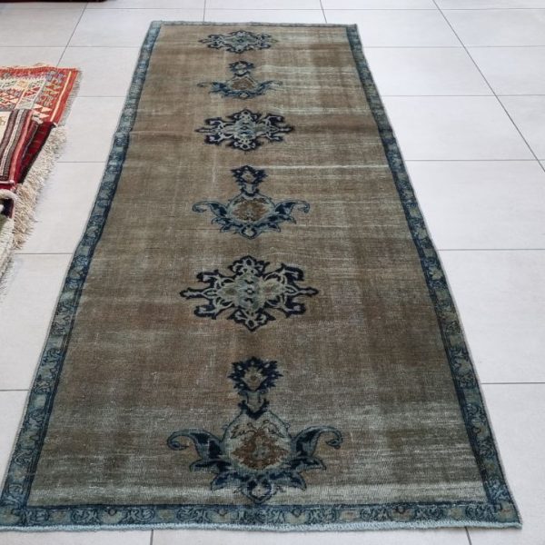 Vintage/Overdye Style Persian Carpet 317cm x 102cm Hand Knotted