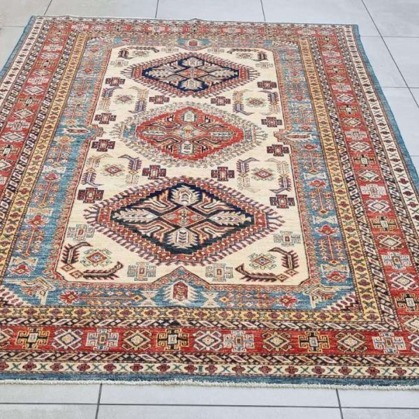 Fine Afghan Kazak Carpet 260cm x 170cm Hand Knotted