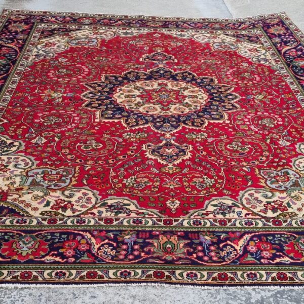 Vintage Persian Tabriz Carpet – 375cm x 303cm Hand-Knotted