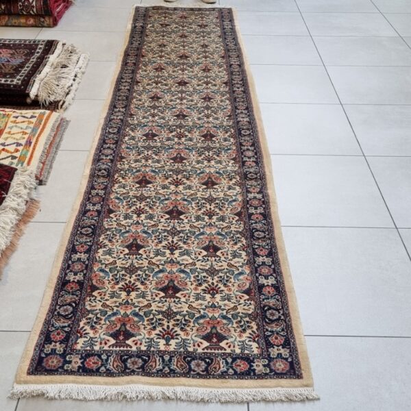 Very Fine Persian Mashhad Carpet – 390cm x 75cm Hand-Knotted
