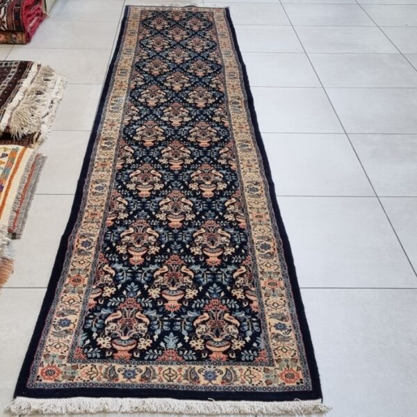 Very Fine Persian Mashhad Carpet – 390cm x 75cm Hand-Knotted