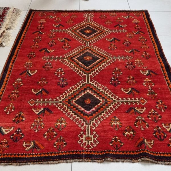 Persian Shiraz Carpet 217cm x 134cm Hand Knotted