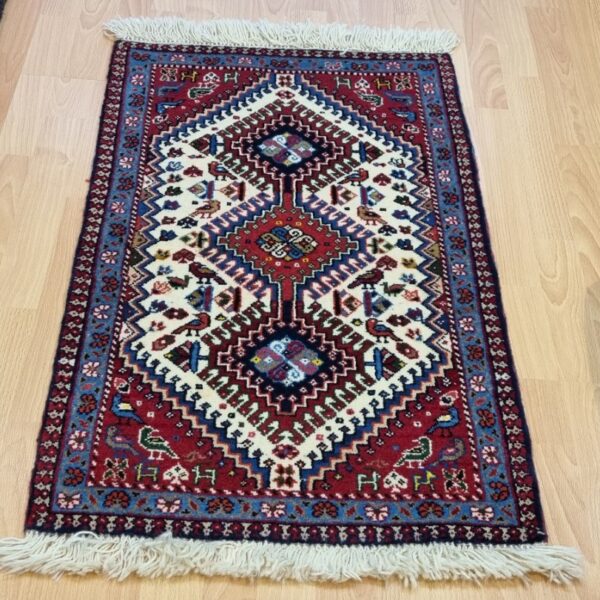 Very Fine Persian Yalemeh Carpet 100cm x 60cm Hand Knotted