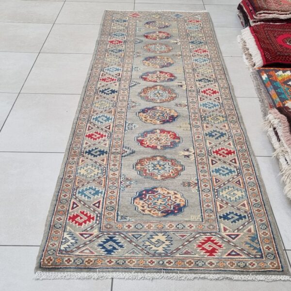 Afghan Kazak Carpet 287cm x 87cm Hand Knotted