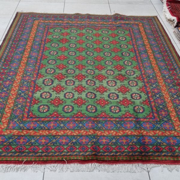 Afghan Turkaman Carpet 237cm x 172cm Hand Knotted