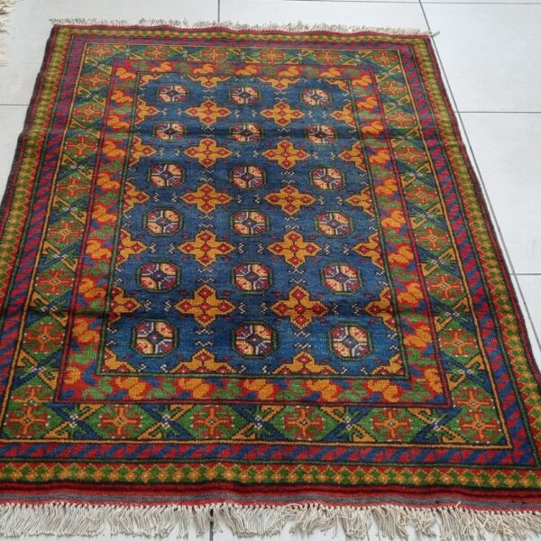 Afghan Turkaman Carpet 149cm x 104cm Hand Knotted