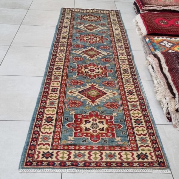 Afghan Kazak Carpet 297cm x 80cm Hand Knotted