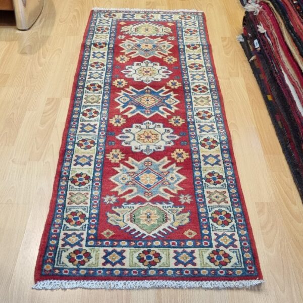 Afghan Kazak Carpet 184cm x 63cm Hand Knotted
