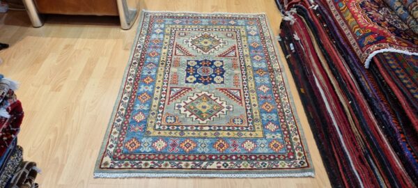 Afghan Kazak Carpet 148cm x 100cm Hand Knotted - Image 3