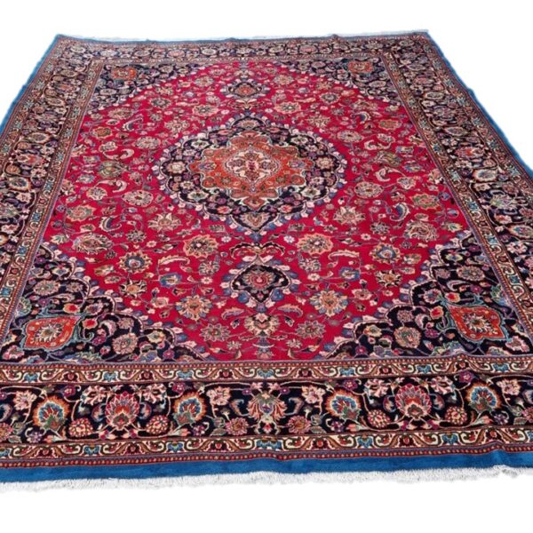 Vintage Persian Mashhad Carpet – 387cm x 295cm Hand Knotted