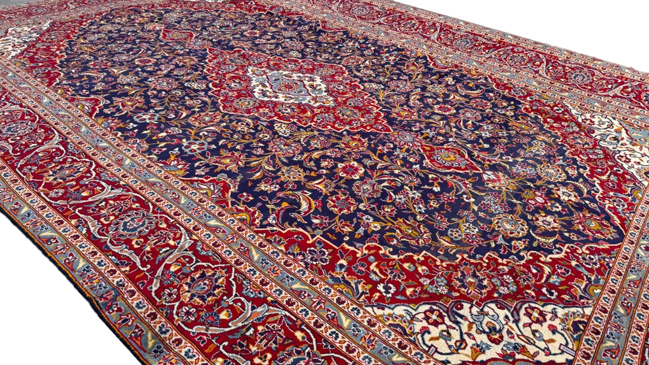Vintage Persian Kashan Carpet 430cm x 290cm Hand Knotted - Image 3