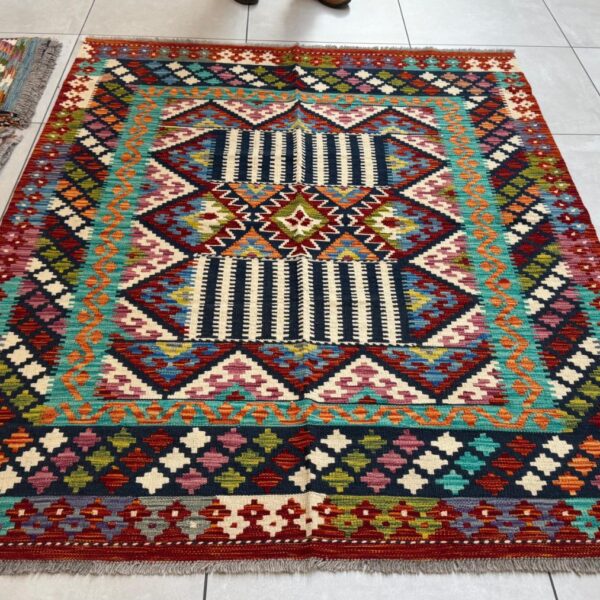 Afghan Chobi Kilim 196cm x 156cm Hand Made