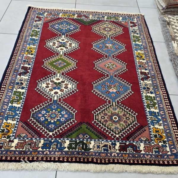 Very Fine Persian Yalemeh Carpet 150cm x 100cm Hand Knotted