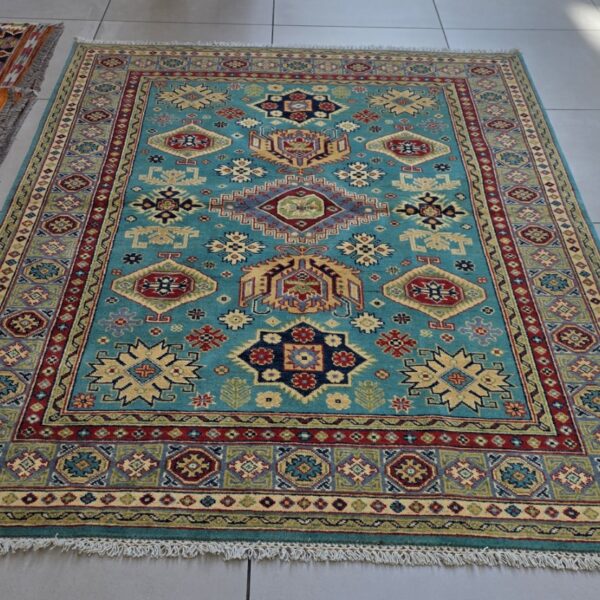Afghan Kazak Carpet 195cm x 146cm Hand Knotted