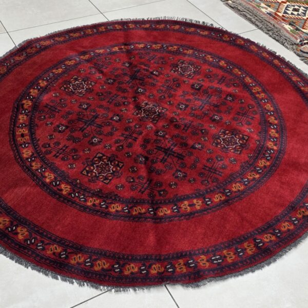 Afghan Turkaman Carpet 183cm x 178cm Hand Knotted