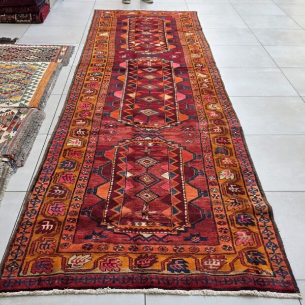 Persian Hamadan Carpet 440cm x 123cm Hand Knotted