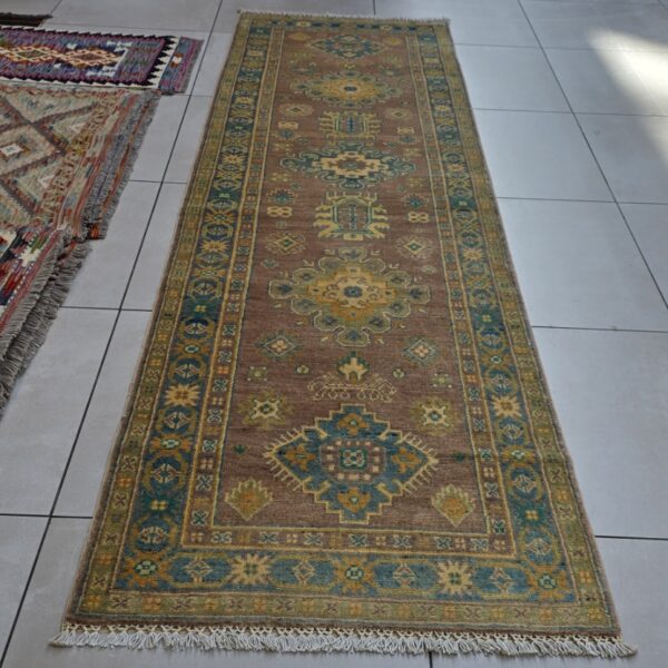 Afghan Kazak Carpet 284cm x 82cm Hand Knotted