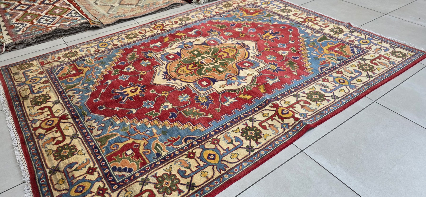 Afghan Kazak Carpet 240cm x 168cm Hand Knotted - Image 2