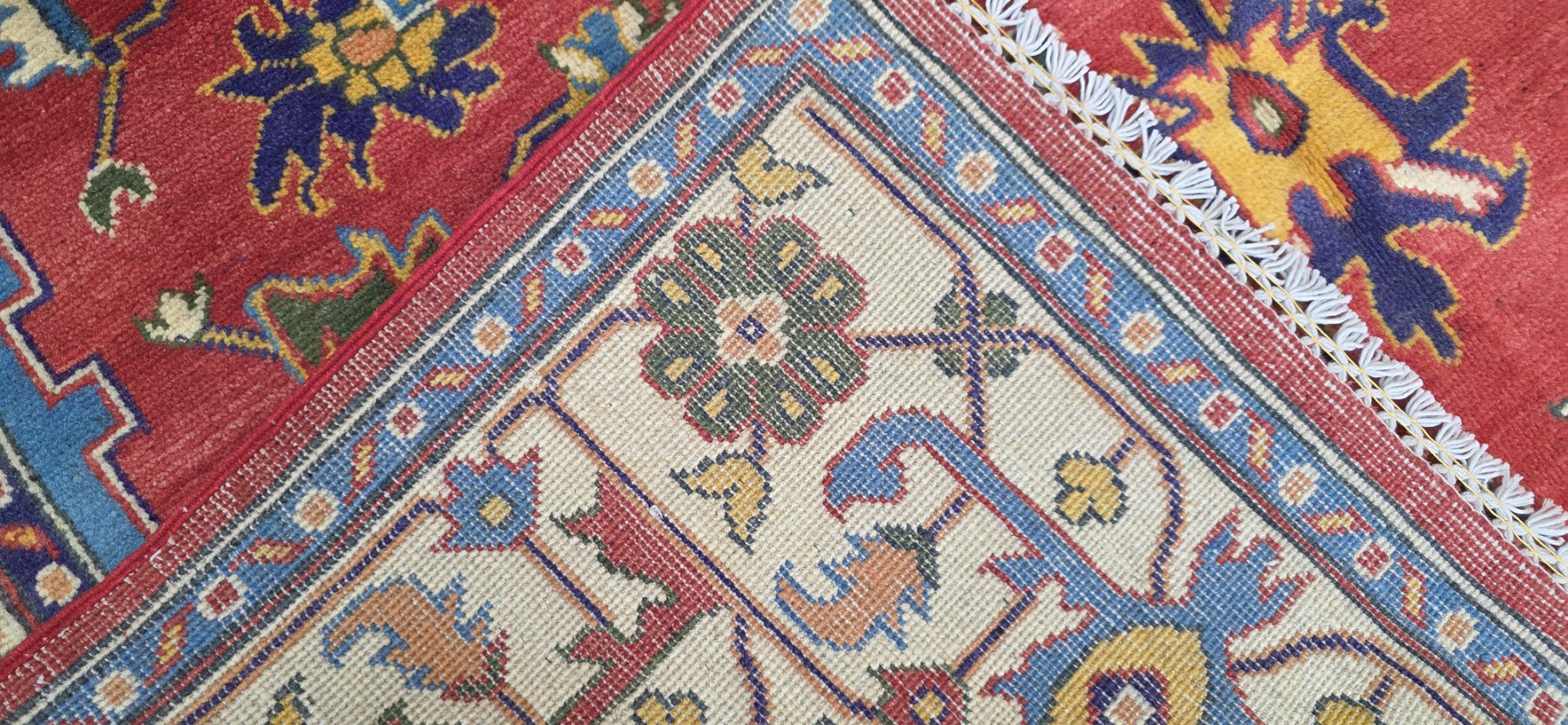Afghan Kazak Carpet 240cm x 168cm Hand Knotted - Image 6
