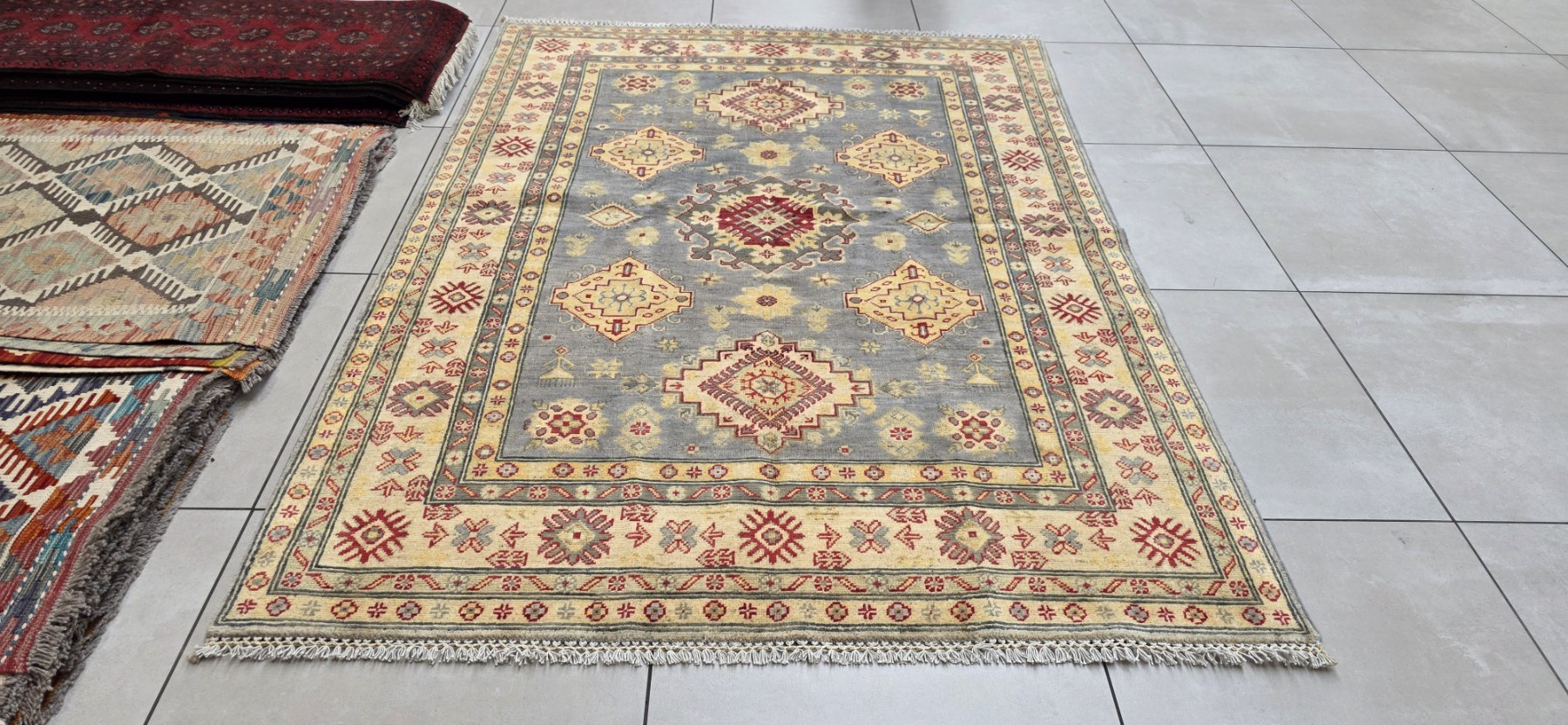 Afghan Kazak Carpet 206cm x 150cm Hand Knotted - Image 5
