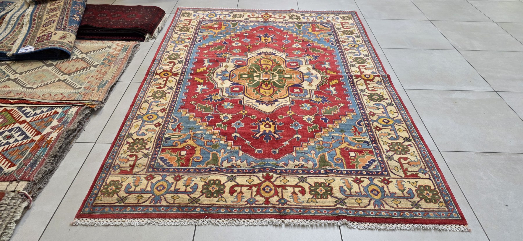 Afghan Kazak Carpet 240cm x 168cm Hand Knotted - Image 5