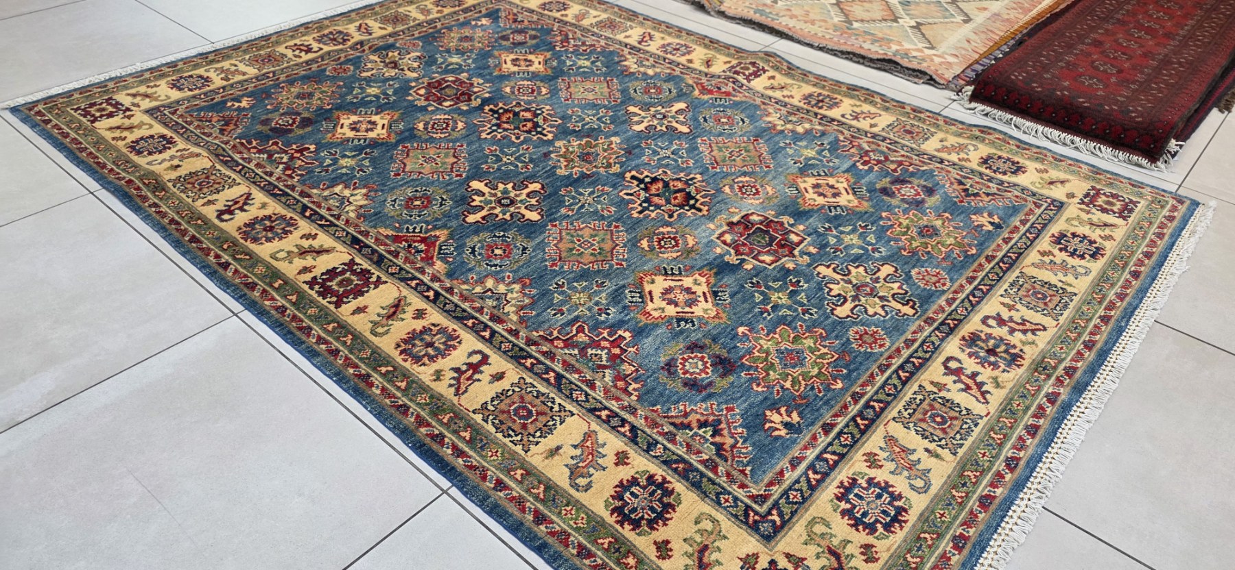 Afghan Kazak Carpet 240cm x 170cm Hand Knotted - Image 4
