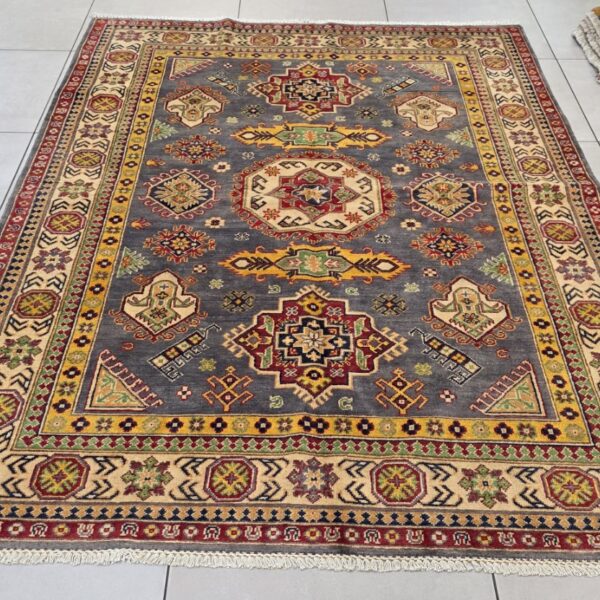 Afghan Kazak Carpet 242cm x 172cm Hand Knotted