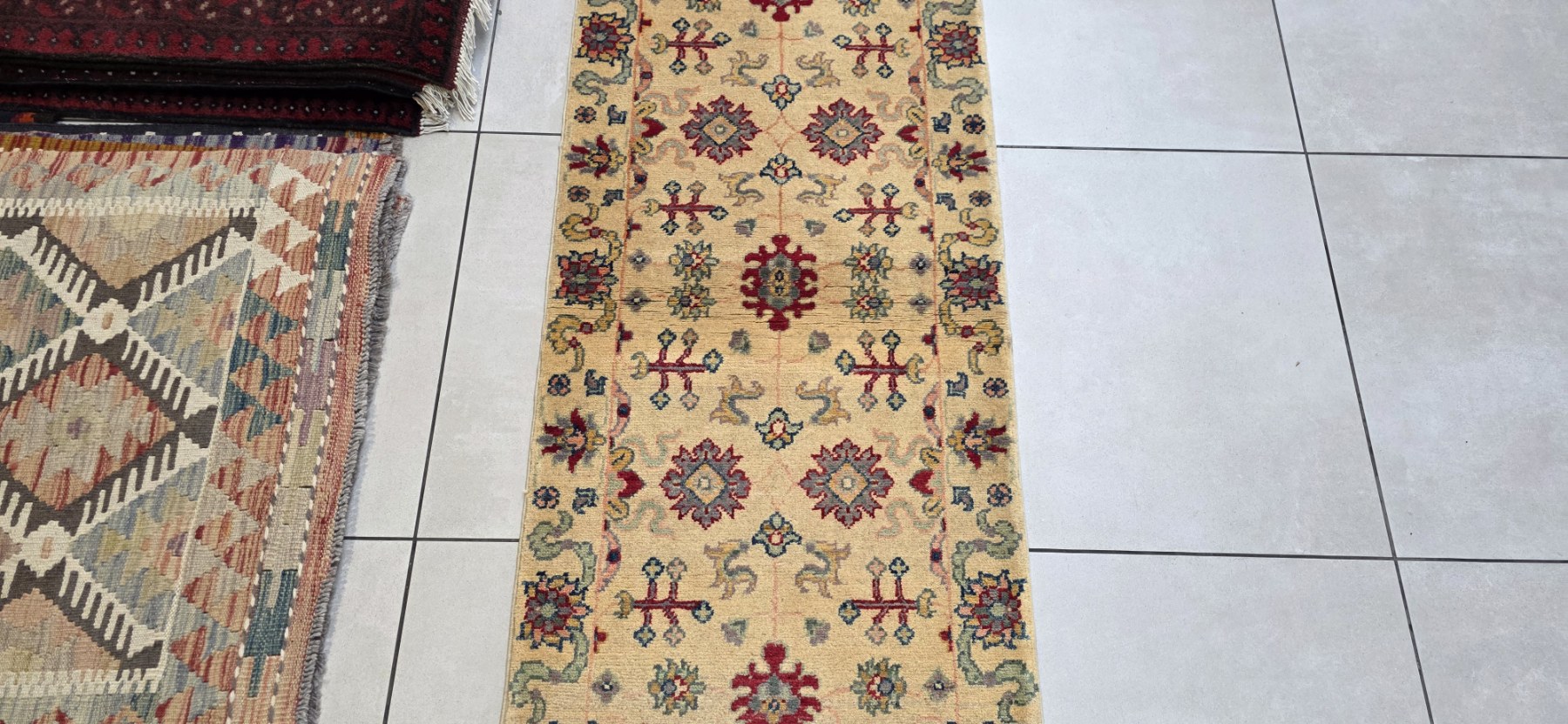 Afghan Kazak Carpet 185cm x 62cm Hand Knotted - Image 3