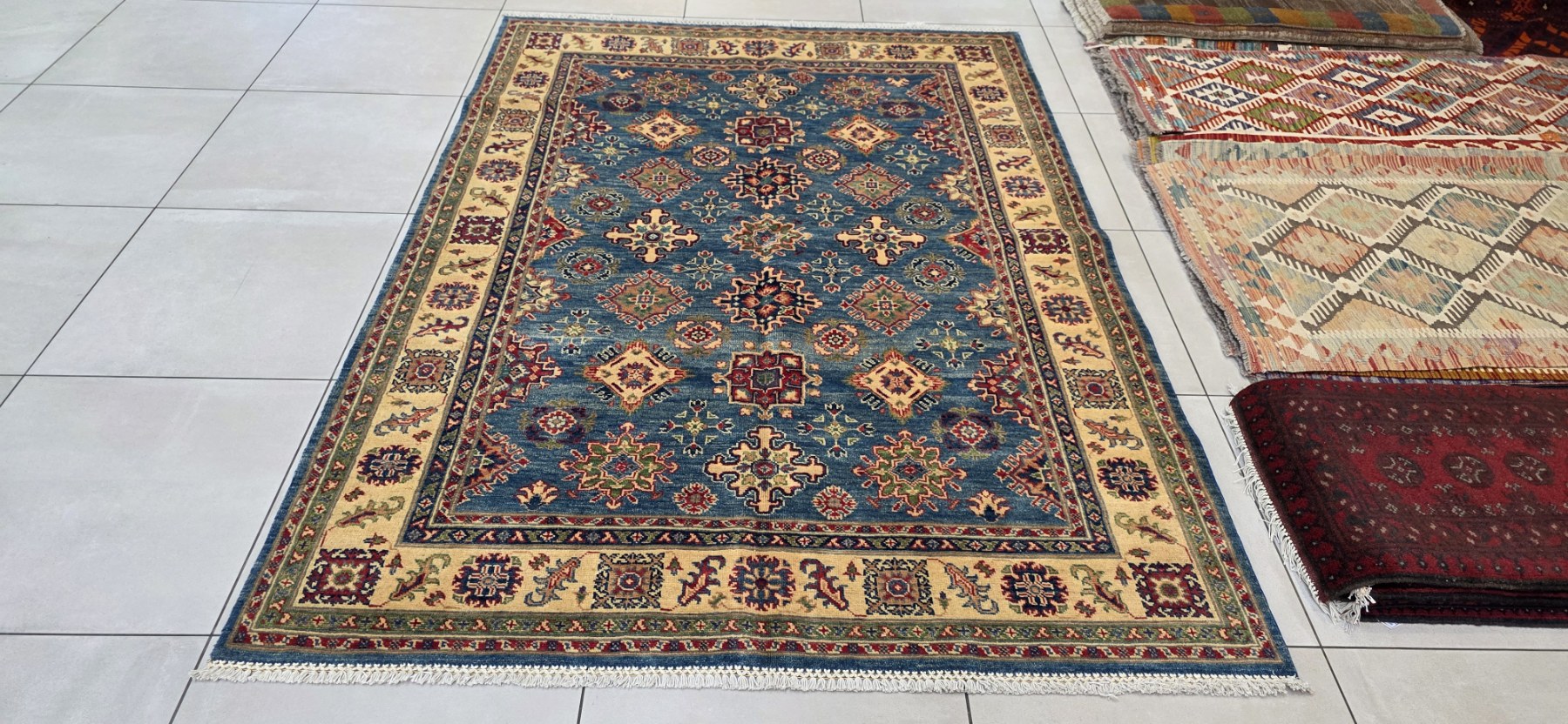 Afghan Kazak Carpet 240cm x 170cm Hand Knotted - Image 5