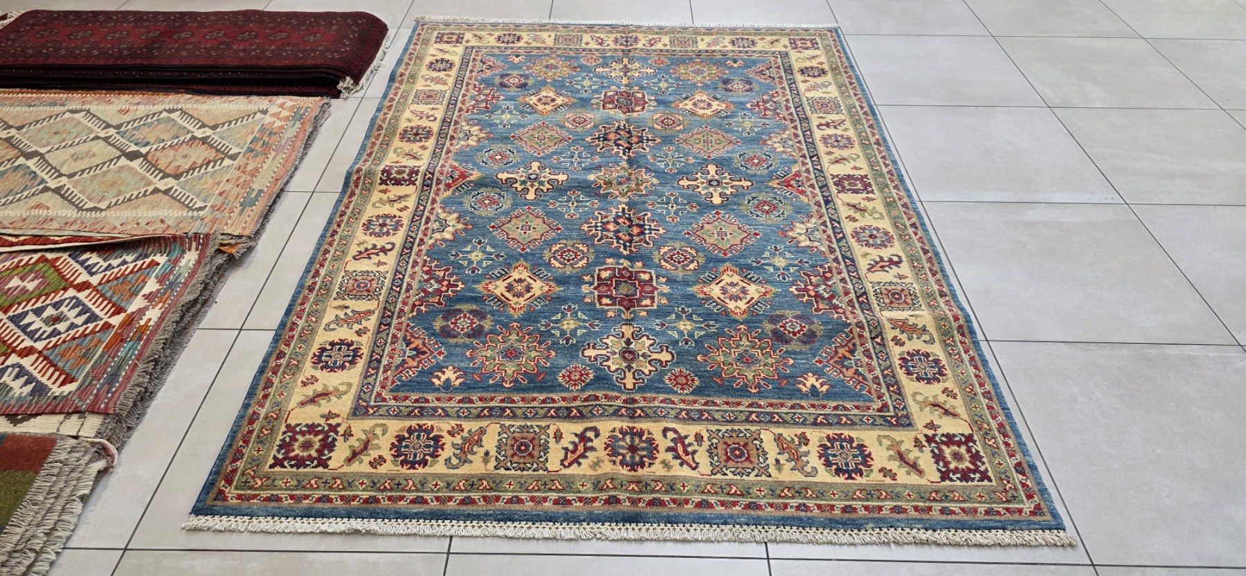 Afghan Kazak Carpet 240cm x 170cm Hand Knotted