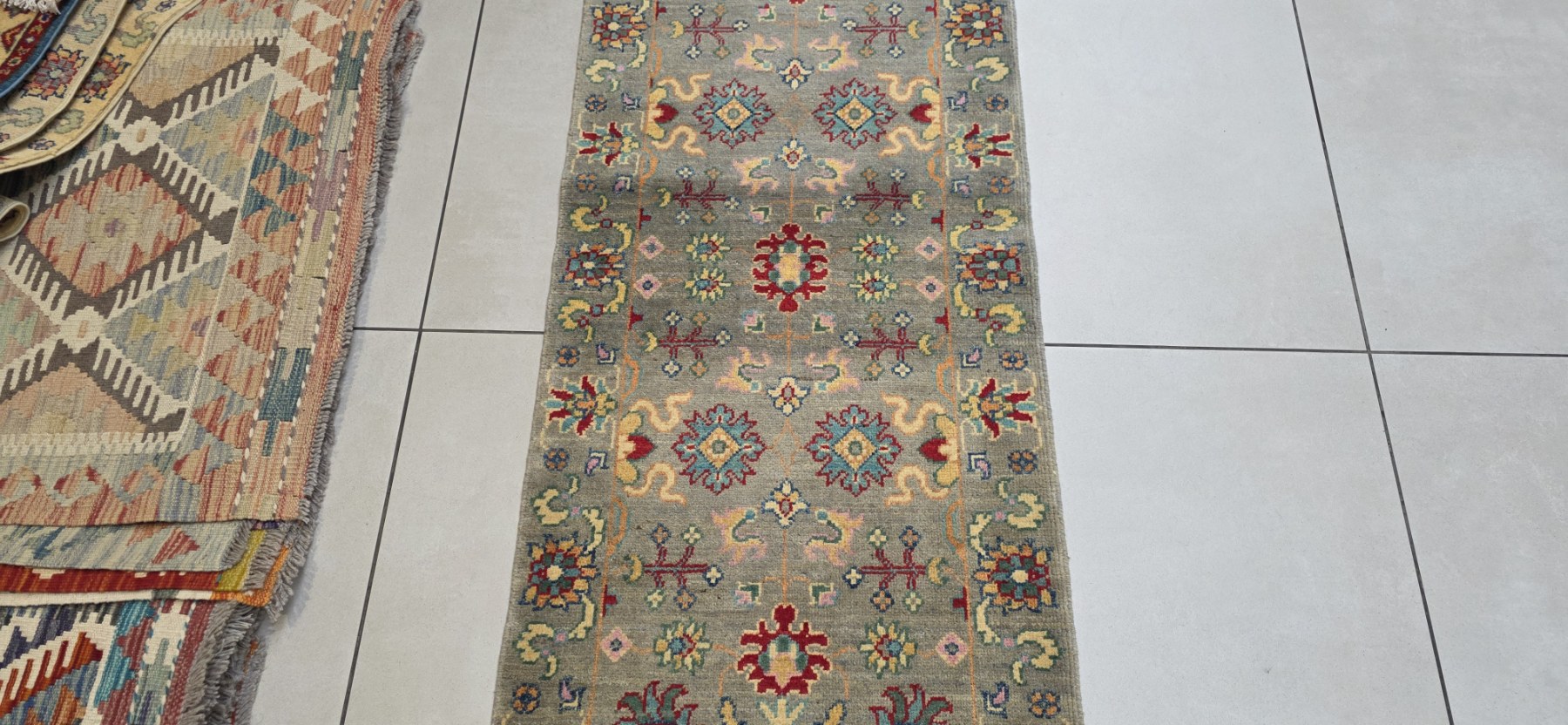 Afghan Kazak Carpet 177cm x 64cm Hand Knotted - Image 2
