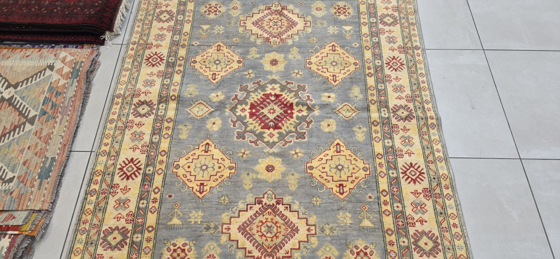 Afghan Kazak Carpet 206cm x 150cm Hand Knotted - Image 3