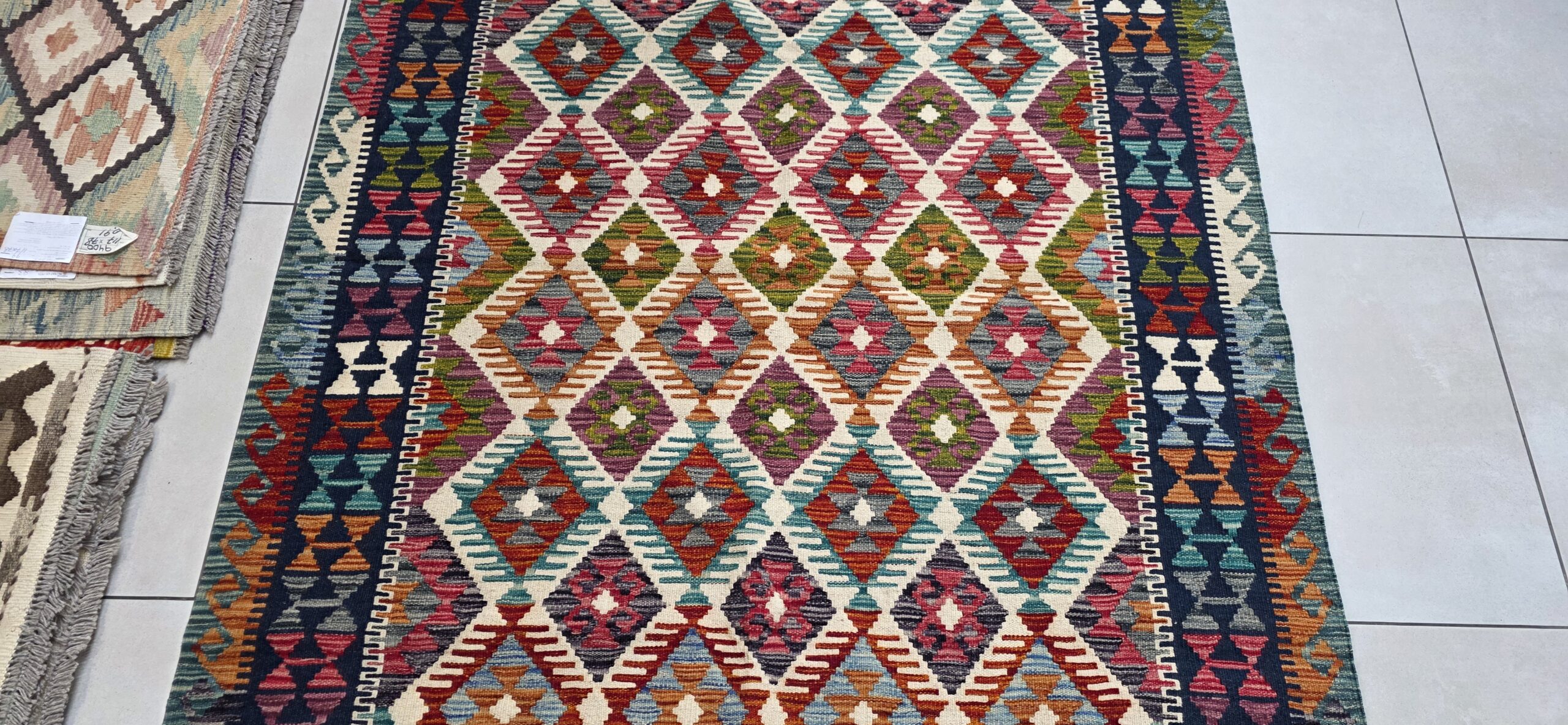 Afghan Chobi Kilim 193cm x 150cm Hand Made - Image 2