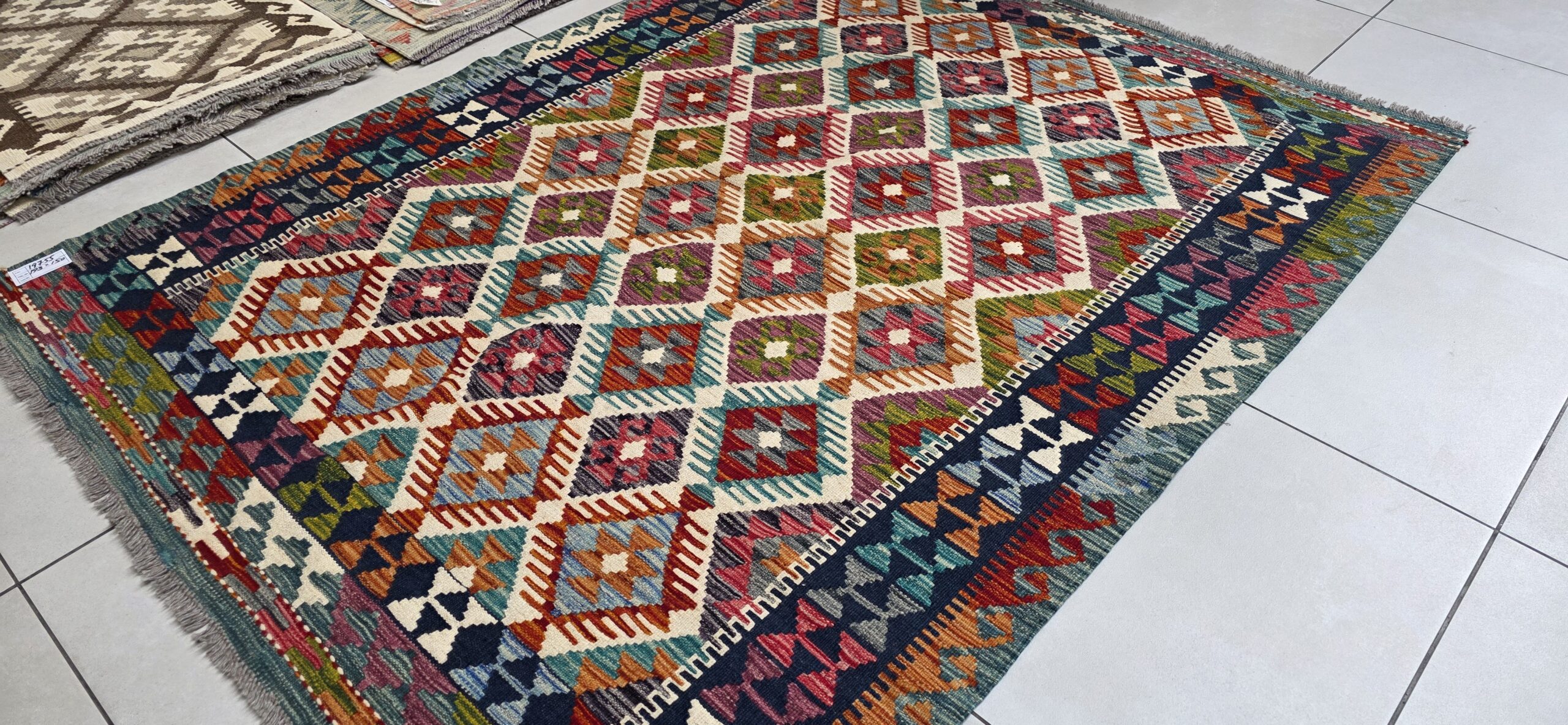 Afghan Chobi Kilim 193cm x 150cm Hand Made - Image 3