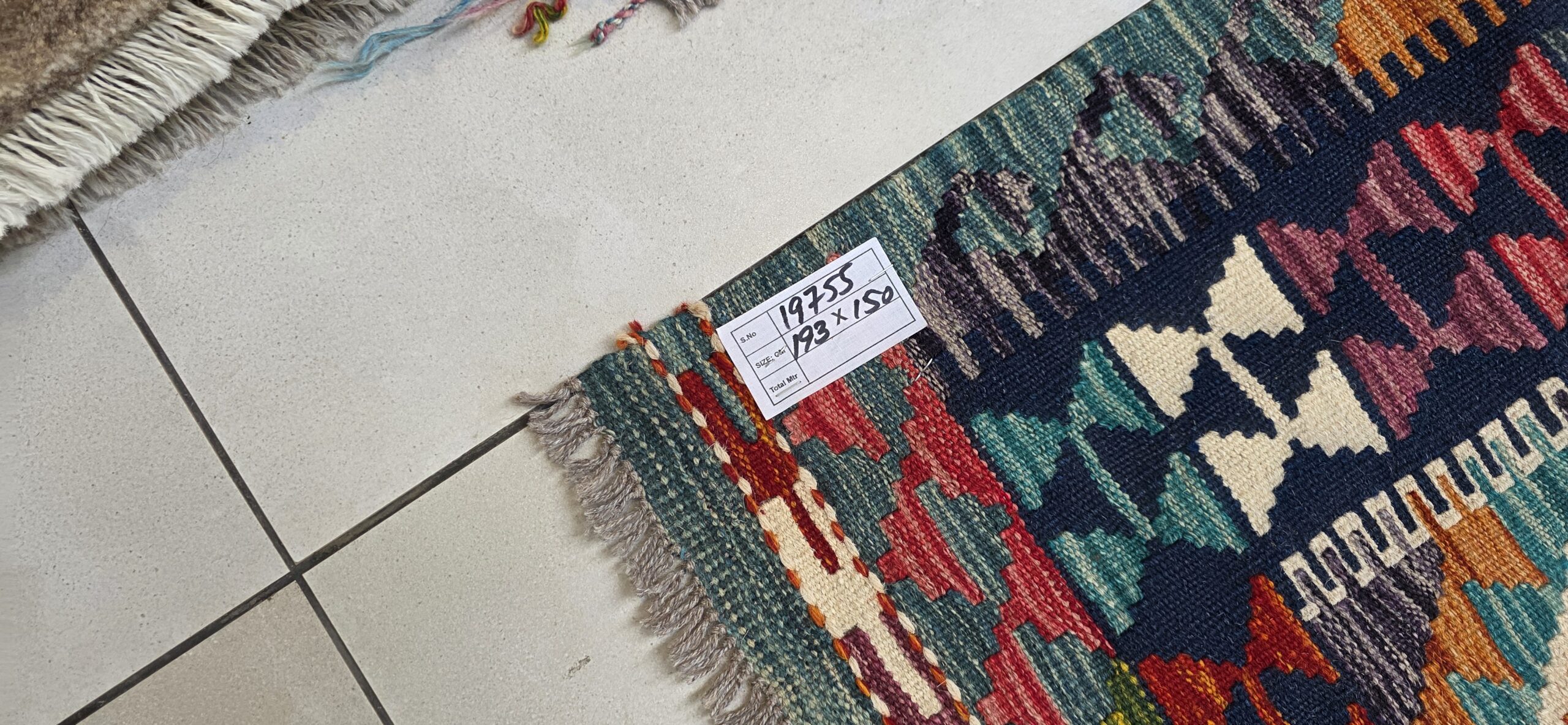 Afghan Chobi Kilim 193cm x 150cm Hand Made - Image 4