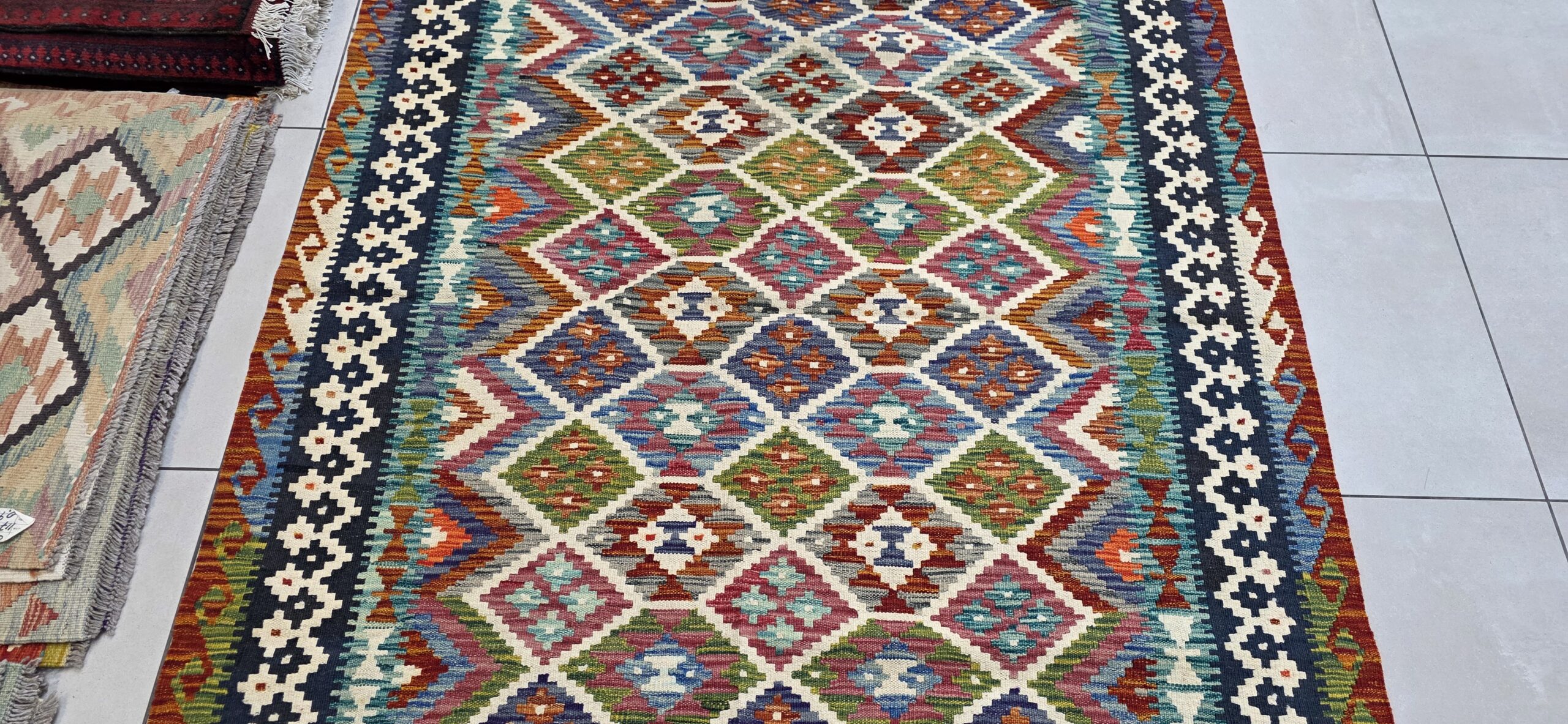 Afghan Chobi Kilim 197cm x 150cm Hand Made - Image 2
