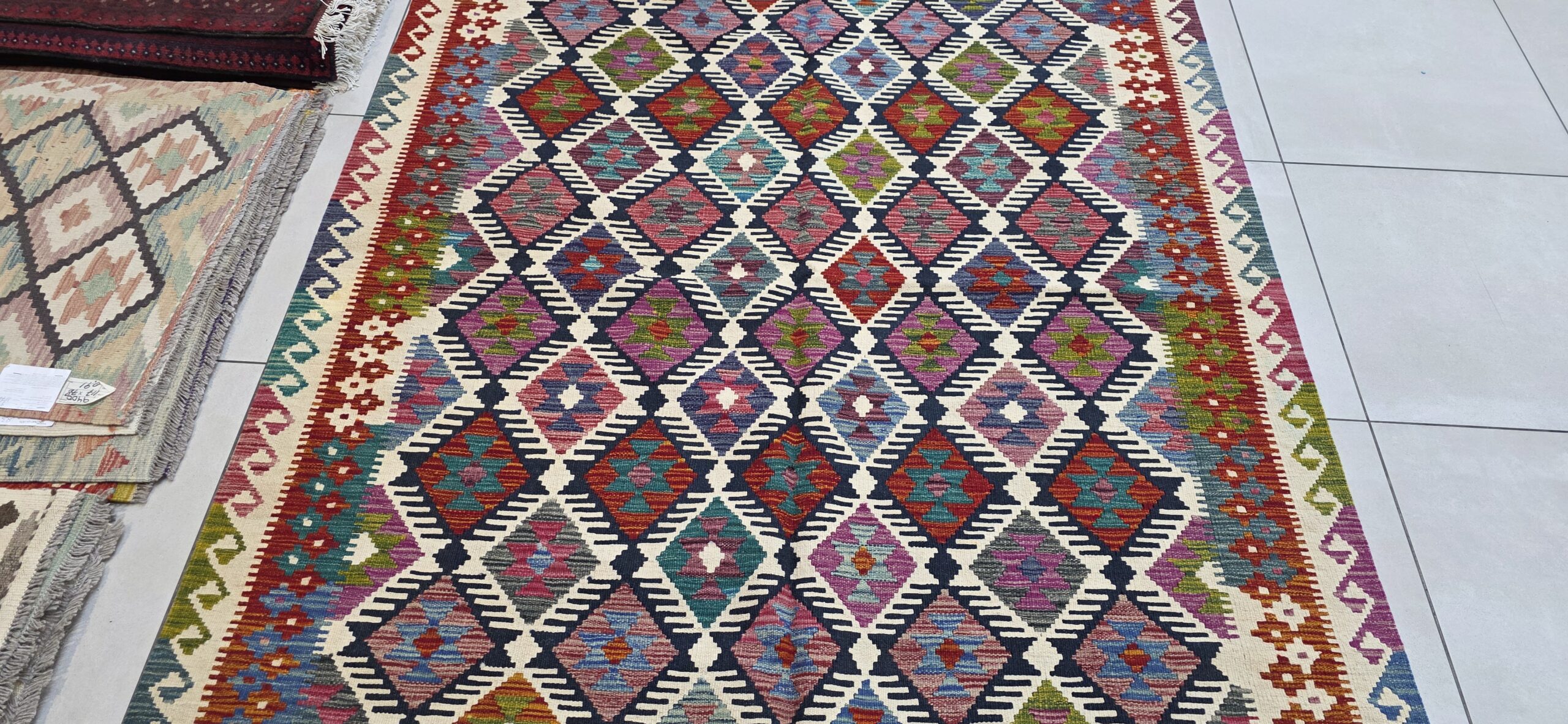Afghan Chobi Kilim 249cm x 173cm Hand Made - Image 2