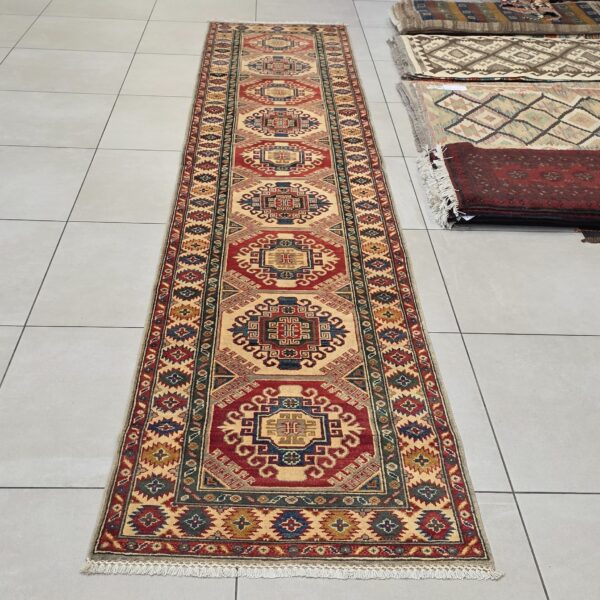Afghan Kazak Carpet 380cm x 79cm Hand Knotted